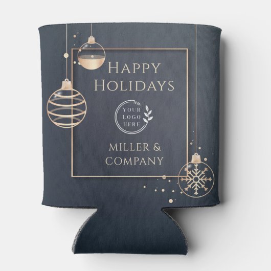 Rafraîchisseur Pour Canette Logo Joyeuses Fêtes Noël Entreprise Moderne (Dos)