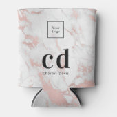 Rafraîchisseur Pour Canette Logo marbre rose or blanc affaires monogramme (Devant)