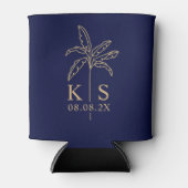 Rafraîchisseur Pour Canette Logo Mariage Monogramme Personnalisé Palm Tree Can (Devant)