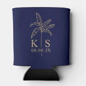 Rafraîchisseur Pour Canette Logo Mariage Monogramme Personnalisé Palm Tree Can (Dos)