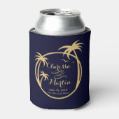 Rafraîchisseur Pour Canette Logo tropical de Palm Beach | sable marine (Can devant)