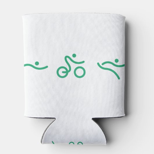 Rafraîchisseur Pour Canette Logo vert de triathlon (Dos)