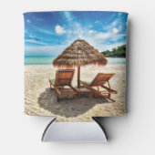 Rafraîchisseur Pour Canette Lounge on beach throw pillow (Devant)