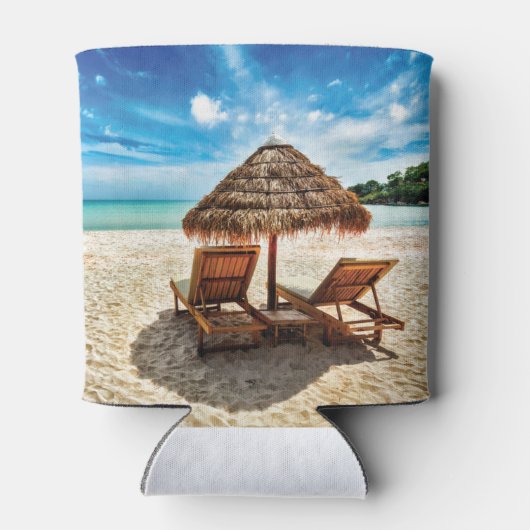 Rafraîchisseur Pour Canette Lounge on beach throw pillow (Dos)