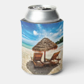 Rafraîchisseur Pour Canette Lounge on beach throw pillow (Can Dos)