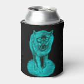 Rafraîchisseur Pour Canette Loup noir en colère dans la nuit (Can devant)
