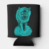 Rafraîchisseur Pour Canette Loup noir en colère dans la nuit (Dos)