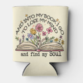 Rafraîchisseur Pour Canette Louveur de livres floraux (Devant)