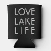 Rafraîchisseur Pour Canette LOVE LAKE LIFE nom de lac personnalisé foncé (Dos)
