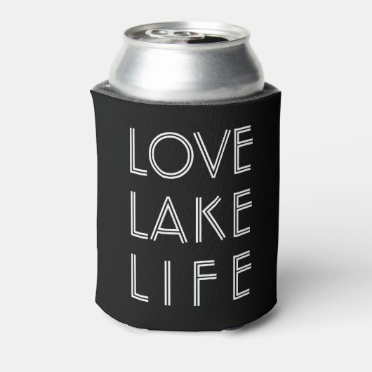 Rafraîchisseur Pour Canette LOVE LAKE LIFE nom de lac personnalisé foncé (Can Dos)