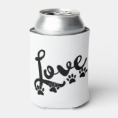 Rafraîchisseur Pour Canette Love Typographie Avec Empreintes de pattes de chie (Can devant)