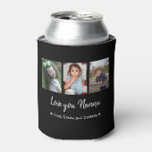 Rafraîchisseur Pour Canette Love You Nannu 3 Photo Collage noir (Can devant)