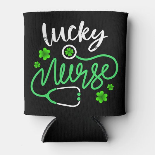 Rafraîchisseur Pour Canette Lucky Nurse RN - Funny Saint Patricks Day Shamrock (Devant)