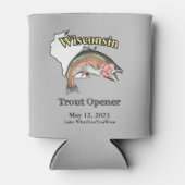Rafraîchisseur Pour Canette Lumière d'ouverture de la truite du Wisconsin (Devant)