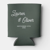 Rafraîchisseur Pour Canette Lunar Green Script Minimalist Wedding (Devant)