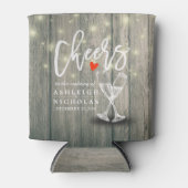 Rafraîchisseur Pour Canette Lunettes de champagne mariage Chaîne de bois rusti (Devant)