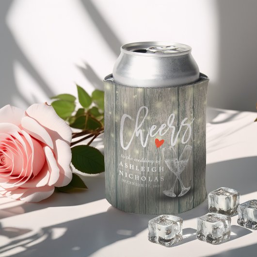 Rafraîchisseur Pour Canette Lunettes de champagne mariage Chaîne de bois rusti