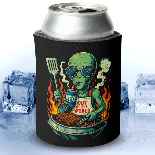 Rafraîchisseur Pour Canette Lunettes de soleil pour barbecue UFO d'alien vert