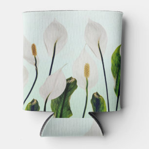 Rafraîchisseur Pour Canette Lys Blancs Fleurs Bleu sans joint