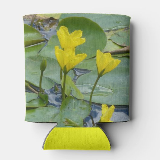 Rafraîchisseur Pour Canette Lys d'eau jaune avec Couvre-mouches (Dos)