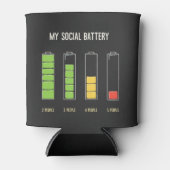 Rafraîchisseur Pour Canette Ma batterie sociale introvertit l'Humour social (Devant)