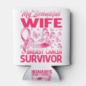 Rafraîchisseur Pour Canette Ma belle femme Cancer du sein Survivant Papillon (Dos)