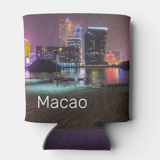 Rafraîchisseur Pour Canette Macao Casino Skyline Panorama Chine Nuit (Dos)