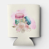 Rafraîchisseur Pour Canette Macarons et fleurs colorés Aquarelle (Dos)