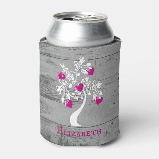Rafraîchisseur Pour Canette Magenta Arbre des Coeurs Personnalisé Can Cooler (Can devant)