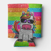 Rafraîchisseur Pour Canette Magique Rainbow Unicorn Parties scintillant Whimsi (Devant)