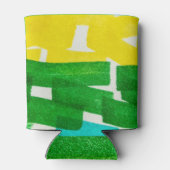 Rafraîchisseur Pour Canette Main Boho Dessinée : Frappes Roses Fuchsia. (Dos)