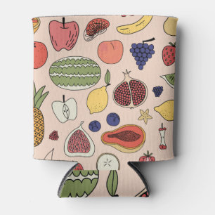 Rafraîchisseur Pour Canette Main Fruit Tirée Illustration Vintage.