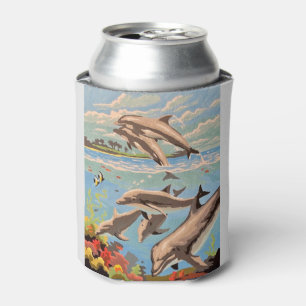 Rafraîchisseur Pour Canette Main Painted by Number Dolphins