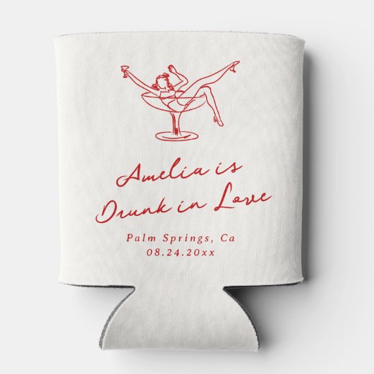 Rafraîchisseur Pour Canette Main Whimsical tiré Bachelorette rouge (Dos)