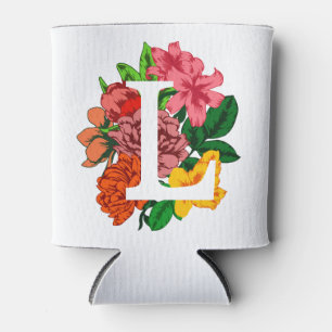 Rafraîchisseur Pour Canette Majuscule L monogramme floral