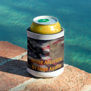 Rafraîchisseur Pour Canette Make America Orange Again hommage au chat