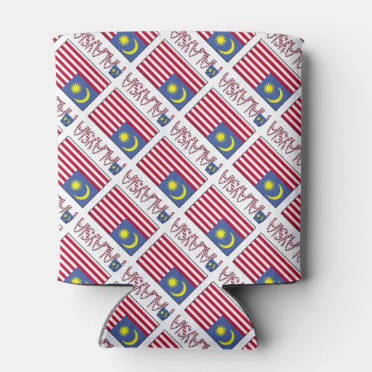 Rafraîchisseur Pour Canette Malaysia and Malaysian Flag Tiled with Your Name (Dos)