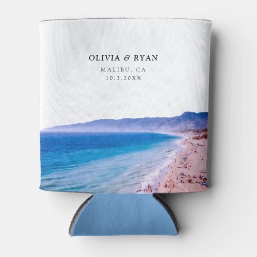 Rafraîchisseur Pour Canette Malibu Beach Wedding Favoriser Custom (Devant)