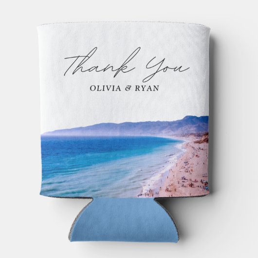 Rafraîchisseur Pour Canette Malibu Beach Wedding Favoriser Custom (Dos)