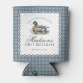 Rafraîchisseur Pour Canette Mallard Duck Hunting Gingham Boy Birthday Favor (Devant)