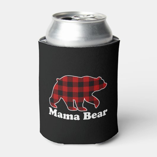Rafraîchisseur Pour Canette Mama Bear Buffalo Plaid Noël (Can devant)
