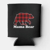 Rafraîchisseur Pour Canette Mama Bear Buffalo Plaid Noël (Devant)