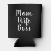 Rafraîchisseur Pour Canette Maman femme patron noir blanc script personnalisé (Devant)