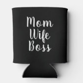 Rafraîchisseur Pour Canette Maman femme patron noir blanc script personnalisé (Dos)