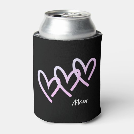 Rafraîchisseur Pour Canette Maman Triple Coeur Noir (Can devant)