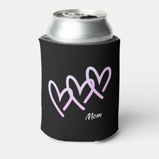 Rafraîchisseur Pour Canette Maman Triple Coeur Noir (Can Dos)