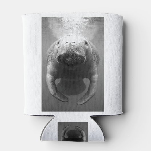 Rafraîchisseur Pour Canette Manatee in Black and White (Dos)