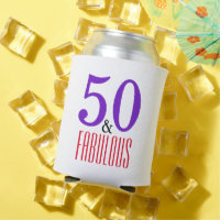 Manchette de boisson d'anniversaire de plage 50 &