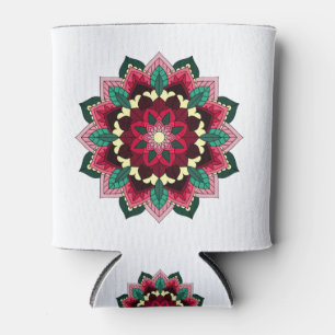 Rafraîchisseur Pour Canette Mandala Motif 02 en rose profond