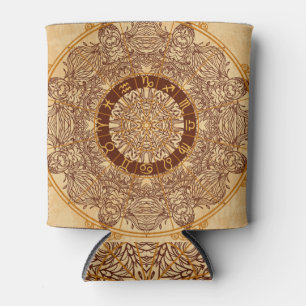 Rafraîchisseur Pour Canette Mandalas, zodiac, orné, cercle vintage.